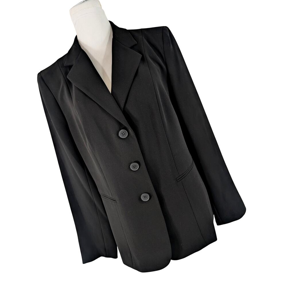 NWT@$129! JONES NEW YORK! LUXE BLACK CLASSIC 3 BUTTON DRESS JACKET, BLAZER! 14